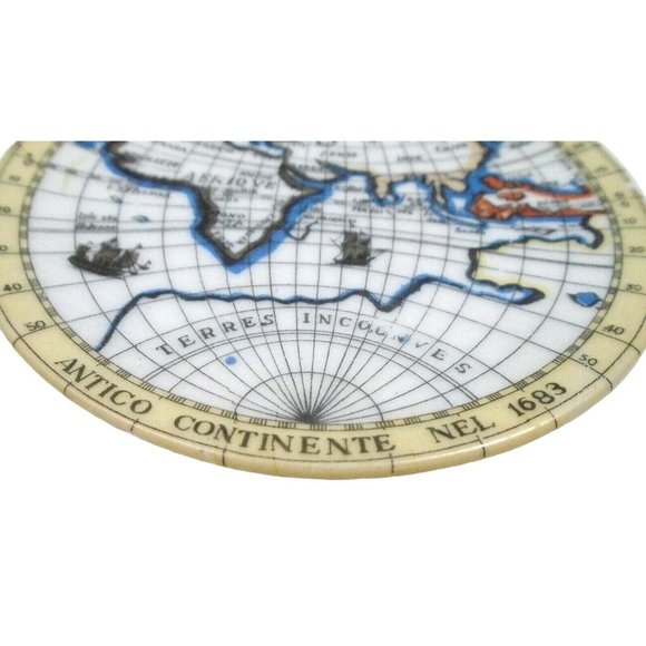 Plates Miniature Map 1683 Vintage Set of 7 4 New World 3 Old World 3 Inches - Picture 3 of 5